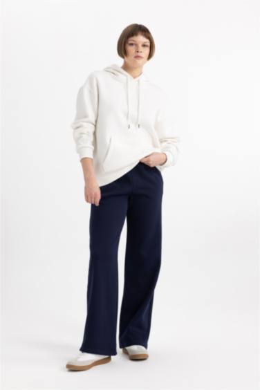 Pantalon de Jogging coupe régulière Taille Haute avec Poches et Jambes Droites