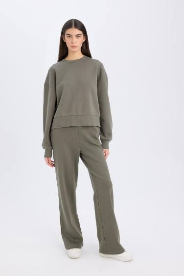 Straight Fit High Waist Thick Basic Sweatpants