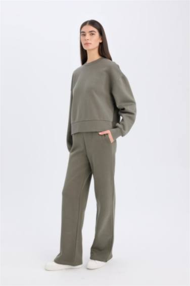 Straight Fit High Waist Thick Basic Sweatpants