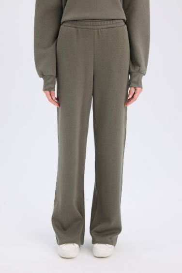 Straight Fit High Waist Thick Basic Sweatpants