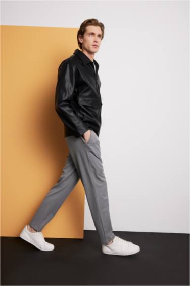 Tailored Fit Straight Leg Trousers