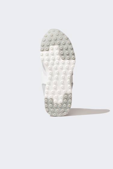 سنيكرز بناتي جلد صناعي رمادي بكعب عالي