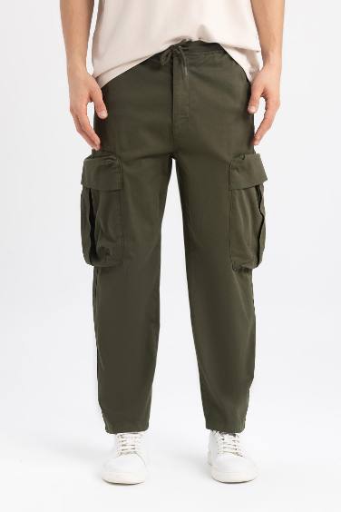 Rustic Loose Fit Cargo Pocket Trousers