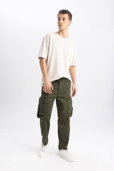 Rustic Loose Fit Cargo Pocket Trousers