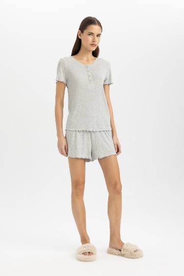 Ribbed 2 Piece Pajama Set