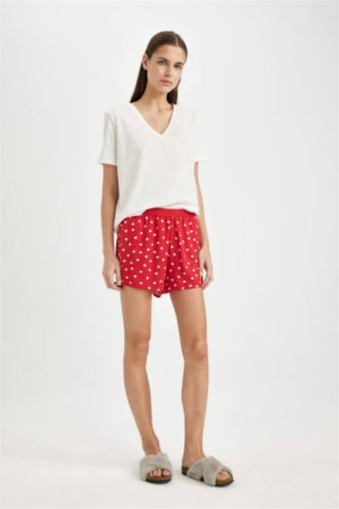 Bas de Pyjama Tissé Coupe Régulière Longueur Courte de Fall In Love