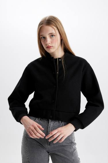 Taffeta Cashmere Bomber Jacket