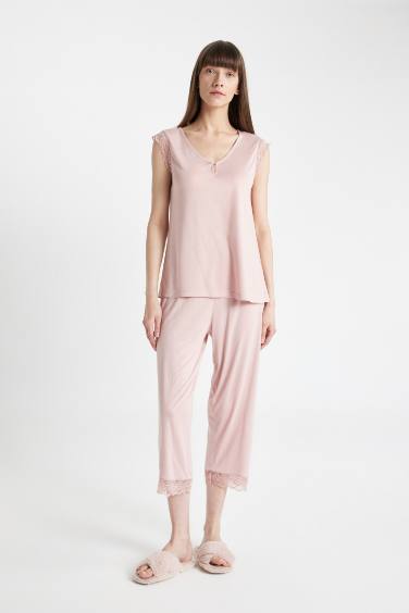 Fall in Love Sleeveless Viscose 2 Piece Pajama Set