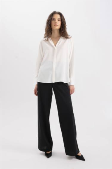 Chemise Coupe Relax à Manches Longues en Tencel