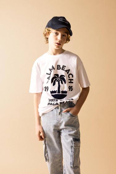 Boy Oversize Fit Crew Neck Printed  T-Shirt