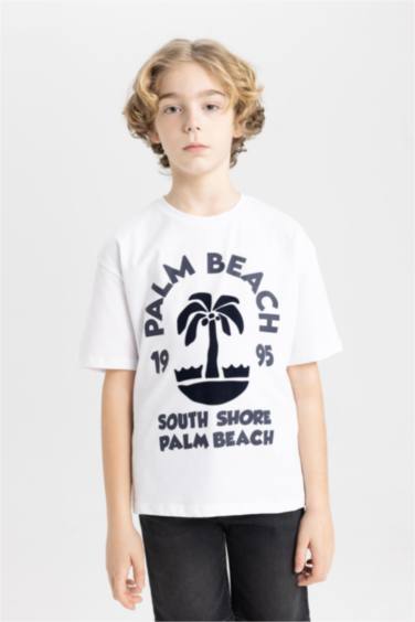 Boy Oversize Fit Crew Neck Printed T-Shirt