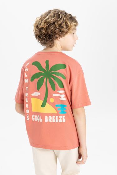 Boy Oversize Fit Crew Neck Printed  T-Shirt