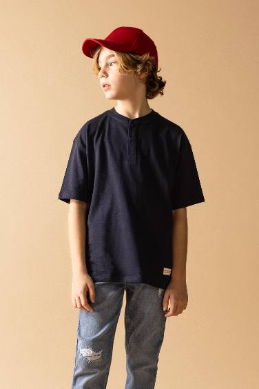 Boy Oversize Fit Collar Short Sleeve T-Shirt