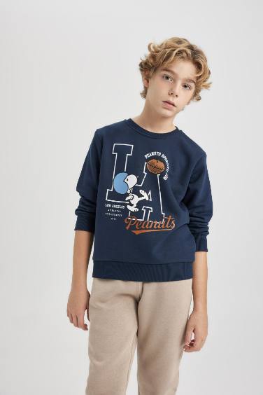 Regular Fit Snoopy Licensed Crew Neck Sweatshirt