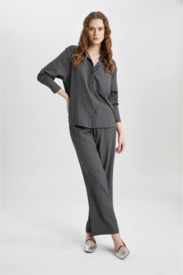 Wide Leg Pocket High Waist Long Length Trousers