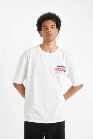 Oversize Fit Crew Neck Back Printed T-Shirt