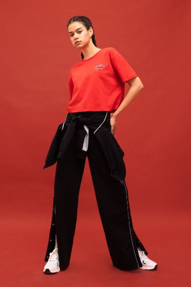 DeFactoFit Standard Fit Double Pocket Wide Leg Trousers