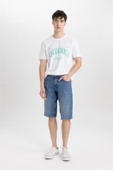 Regular Fit Crew Neck Printed Short Sleeve T-Shirt