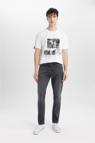 Regular Fit Crew Neck Printed Short Sleeve T-Shirt