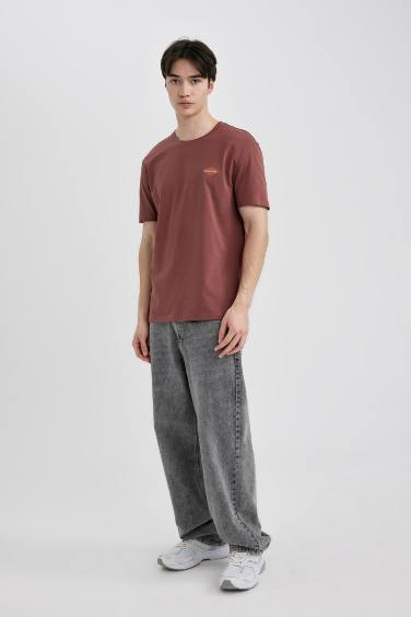 Regular Fit Crew Neck Printed Short Sleeve T-Shirt