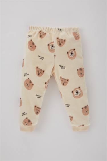 Baby Boy Safari Printed Velvet Cotton 2 Piece Pajama Set