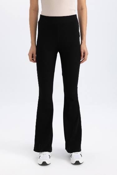 DeFactoFit Flare Fit Standard Length Ribbed Trousers