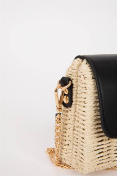 Kadın Uzun Askılı Hasır Çapraz Çanta