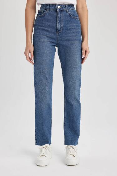 Mary Vintage Straight Fit High Waist Cropped Jeans