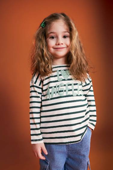 Baby Girl Crew Neck Striped T-Shirt