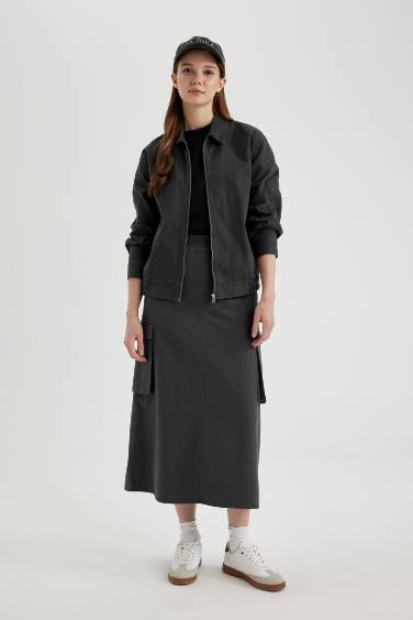 Cargo Fit Gabardine Skirt