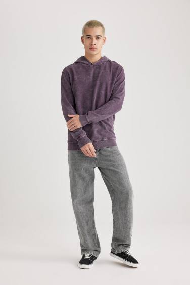 Свитшот обычной посадки с капюшоном в стиле ретро