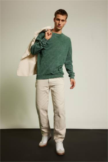 қалыпты пішім дөңгелек жаға Свитер