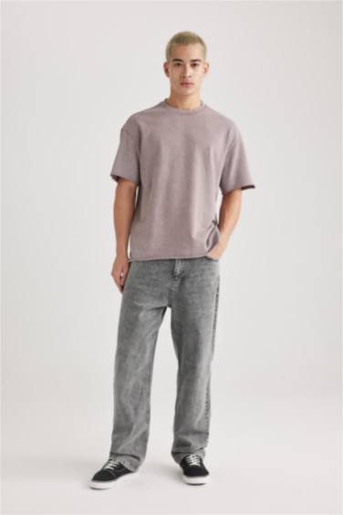 تيشيرت نص ردن قصة مريحة بياخة مستديرة