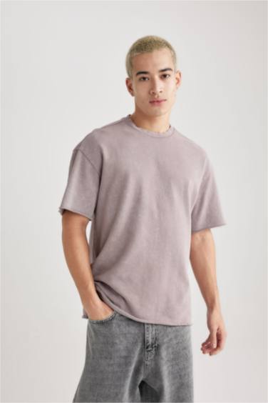 تيشيرت نص ردن قصة مريحة بياخة مستديرة