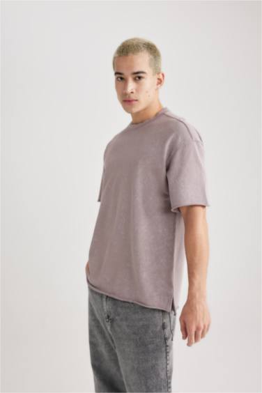 تيشيرت نص ردن قصة مريحة بياخة مستديرة