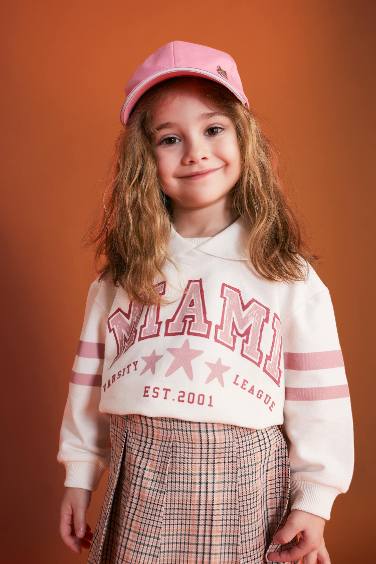 Baby Girl Polo Neck Printed Sweatshirt