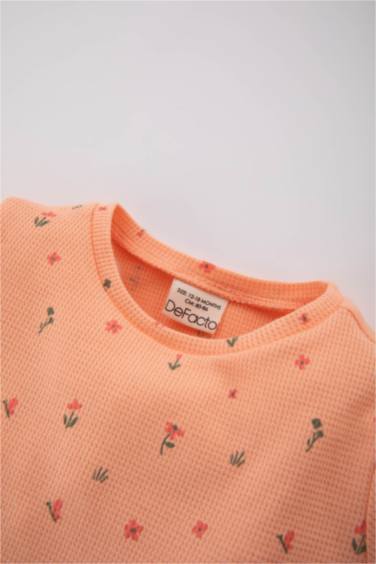 Baby Girl Floral Waffle 2 Piece Pajama Set