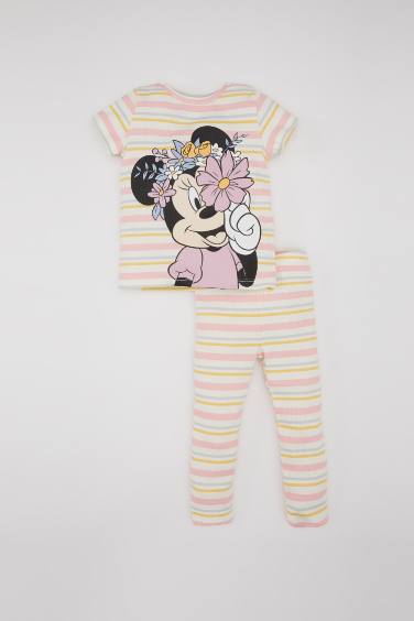 Baby Girl Disney Mickey & Minnie Ribbed 2 Piece Pajama Set