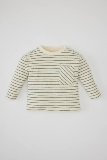 Baby Boy Regular Fit Crew Neck Striped T-Shirt