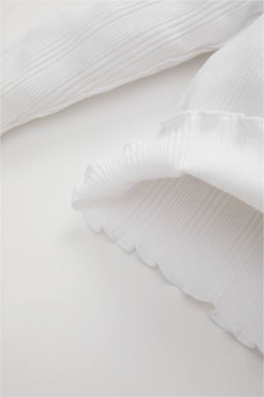 Baby Girl Crew Neck Printed Ribbed Camisole T-Shirt