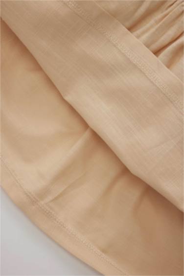 تيشيرت بناتي نص كم مضلع قصة عادية