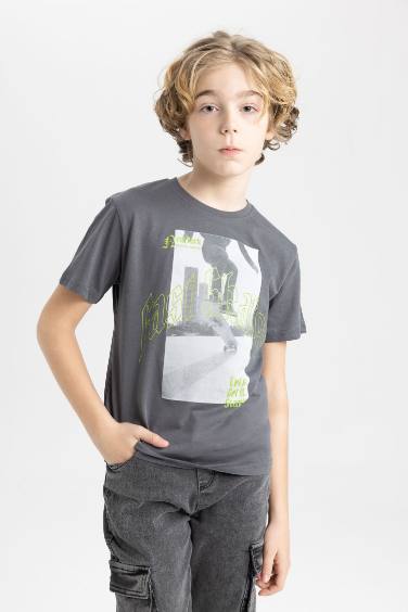 Boy Crew Neck Printed Short Sleeve T-Shirt