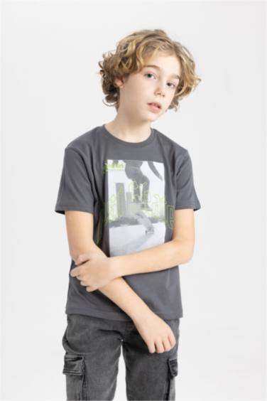 Boy Crew Neck Printed Short Sleeve T-Shirt
