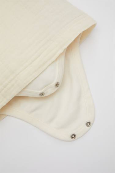 Body en Mousseline à Manches Longues et à Boutons pour Nouveau-Né