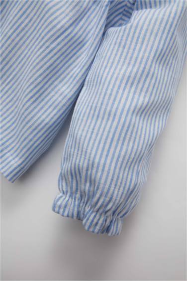 Baby Girl Baby Collar Flared Poplin Shirt