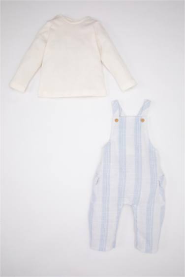 طقم ولادي سالوبيت وتيشيرت مخطط - قطعتين