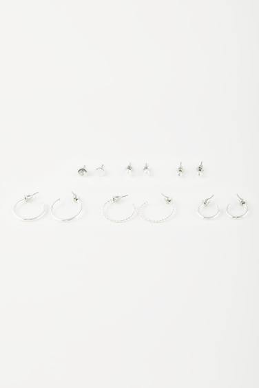 حلق فضي حريمي - 6 قطع