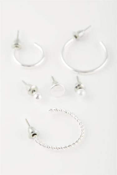 حلق فضي حريمي - 6 قطع