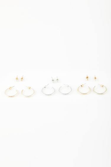 Woman 6 Piece Hoop Earrings