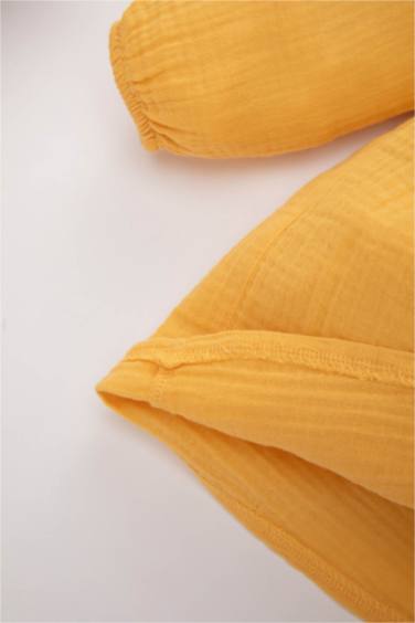 فستان بناتي موسلين قصة عادية كم طويل